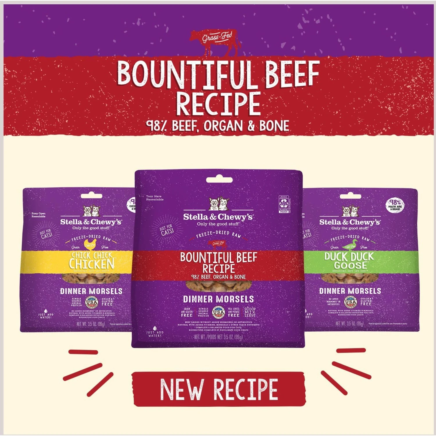 Stella & Chewy's Freeze-Dried Raw Morsels Bountiful Beef Recipe Grain-Free Protein Rich Cat & Kitten Food, 8-oz Bag 11 Stella & Chewy's Freeze-Dried Raw Morsels Bountiful Beef Recipe Grain-Free Protein Rich Cat & Kitten Food, 8-oz Bag - Image 9