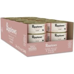 Applaws Limited Ingredient Tuna & Salmon In Broth Canned Wet Cat Food, 5.5-oz Can, Case Of 24