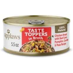 Applaws Taste Toppers Chicken Breast With Beef Liver, Pumpkin, Peas & Carrots In Broth Natural Wet Dog Food, 5.5-oz Pouch, Case Of 12