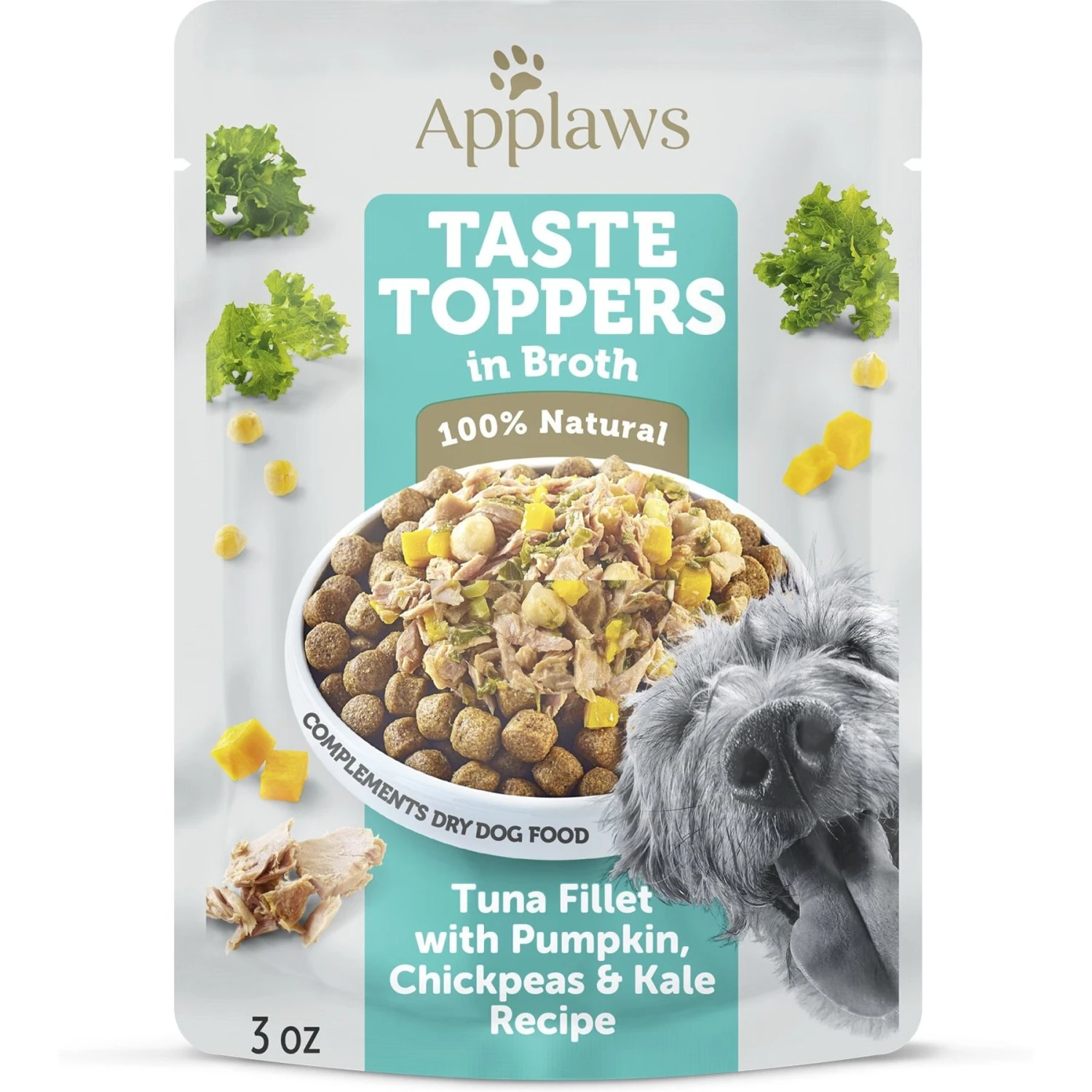 Applaws Taste Toppers Tuna Fillet With Pumpkin, Chickpeas & Kale Recipe In Broth Natural Wet Dog Food 4 Applaws Taste Toppers Tuna Fillet With Pumpkin, Chickpeas & Kale Recipe In Broth Natural Wet Dog Food - Image 2