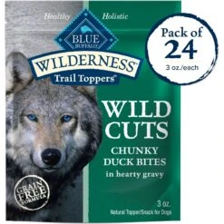 Blue Buffalo Wilderness Trail Toppers Wild Cuts Chunky Duck Bites In Hearty Gravy Grain-Free Dog Food Topper