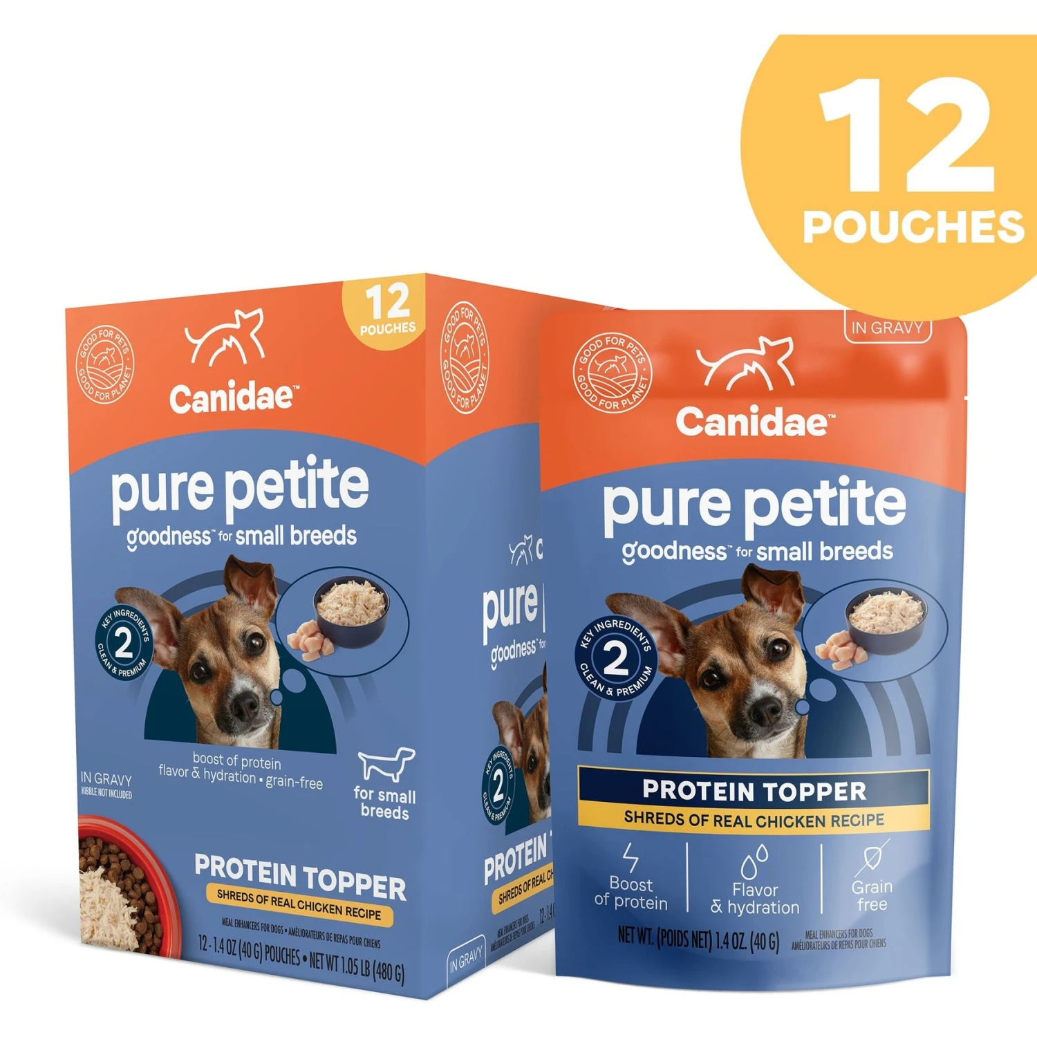 CANIDAE PURE Petite Protein Shreds Of Real Chicken Recipe In Gravy Dog Food Topper, 8.4-oz Box 4 CANIDAE PURE Petite Protein Shreds Of Real Chicken Recipe In Gravy Dog Food Topper, 8.4-oz Box - Image 2