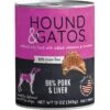 Hound & Gatos Pork & Pork Liver Dog Wet Food, 13-oz Can, 12 Count