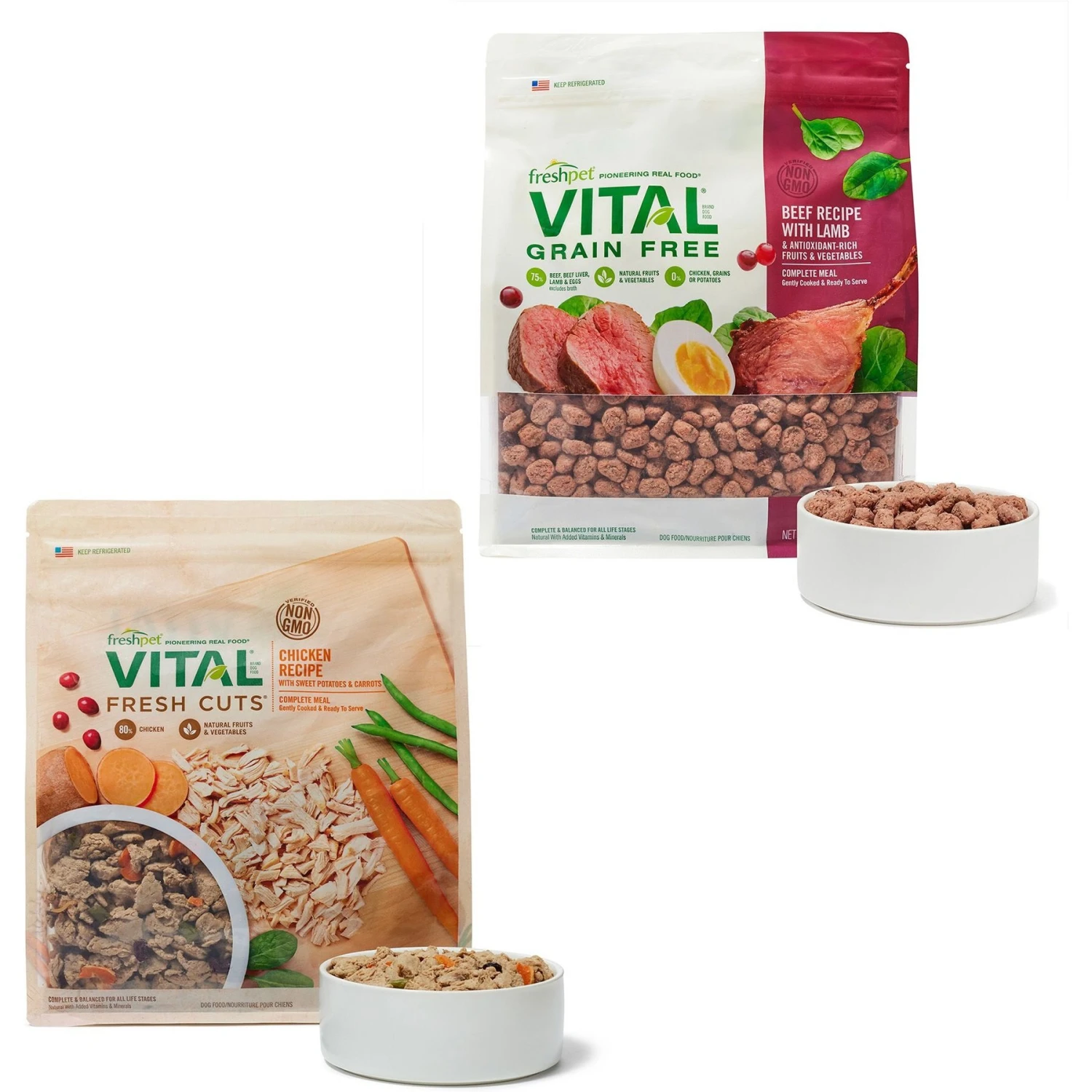 Freshpet Vital Beef & Lamb Grain-Free Fresh Dog Food & Freshpet Vital Fresh Cuts Chicken Recipe Fresh Dog Food 3 Freshpet Vital Beef & Lamb Grain-Free Fresh Dog Food & Freshpet Vital Fresh Cuts Chicken Recipe Fresh Dog Food