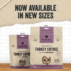Vital Essentials Turkey Entree Cat Food Mini Patties Grain-Free Freeze-Dried Raw Cat Food, 3.5-oz Bag -Blue Buffalo Shop 846422 PT2. AC SS1800 V1685990369