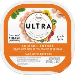Nutro Ultra Grain-Free Chicken Entree Pate With Toppers Adult Wet Dog Food Trays