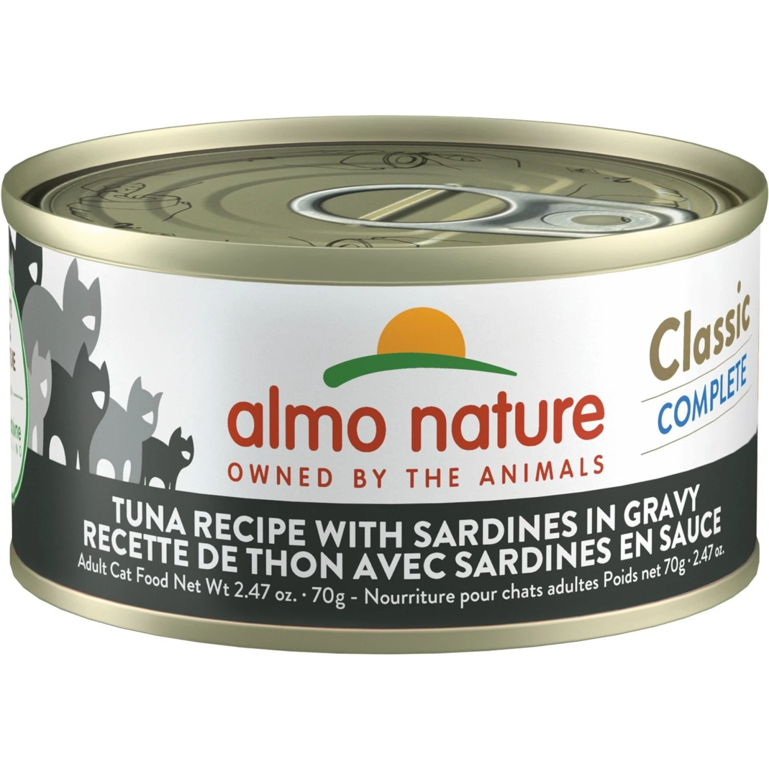 Almo Nature Classic Complete Premium Grain-Free Tuna Recipe With Sardines In Gravy Cat Food, 2.47-oz, Case Of 12 3 Almo Nature Classic Complete Premium Grain-Free Tuna Recipe With Sardines In Gravy Cat Food, 2.47-oz, Case Of 12