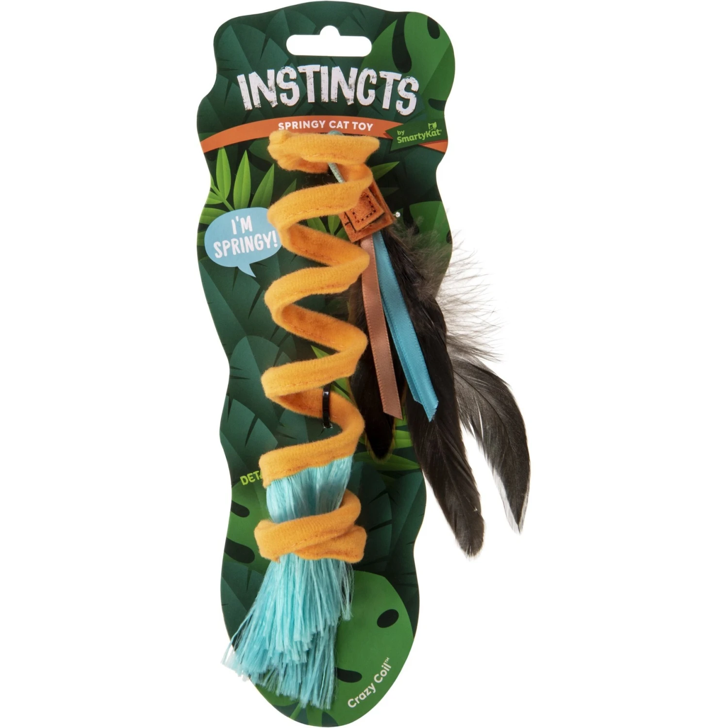 SmartyKat Instincts Crazy Coil Springy Cat Toy With Fringe & Detachable Feather Cat Toy 4 SmartyKat Instincts Crazy Coil Springy Cat Toy With Fringe & Detachable Feather Cat Toy - Image 2
