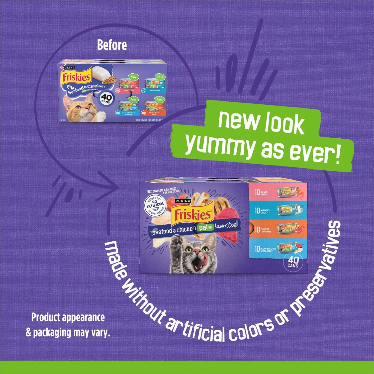 Purina Friskies Seafood & Chicken Pate Favorites Variety Pack Wet Cat Food, 5.5-oz Can, Case Of 40 & Purina Cat Chow Naturals Original With Added Vitamins, Minerals & Nutrients Dry Cat Food 5 Purina Friskies Seafood & Chicken Pate Favorites Variety Pack Wet Cat Food, 5.5-oz Can, Case Of 40 & Purina Cat Chow Naturals Original With Added Vitamins, Minerals & Nutrients Dry Cat Food - Image 3