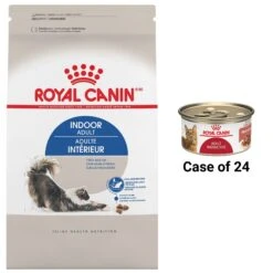 Royal Canin Feline Health Nutrition Indoor Adult Dry Cat Food & Royal Canin Feline Health Nutrition Adult Instinctive Thin Slices In Gravy Canned Cat Food