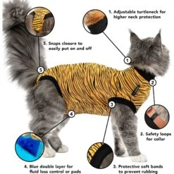 Suitical Recovery Suit Cat Apparel, Tiger Print 18 Suitical Recovery Suit Cat Apparel, Tiger Print -Blue Buffalo Shop 855286 PT7. AC SS1800 V1686670483