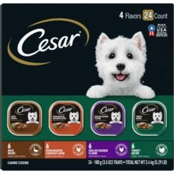 Cesar Poultry Variety Pack With Real Chicken, Turkey & Duck Grain-Free Small Breed Adult Wet Dog Food Trays