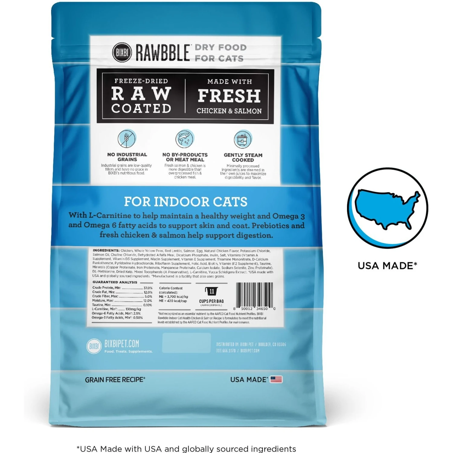 BIXBI Rawbble Dry Food Chicken Salmon Recipe For Indoor Cats, 3-lb Bag 4 BIXBI Rawbble Dry Food Chicken Salmon Recipe For Indoor Cats, 3-lb Bag - Image 2