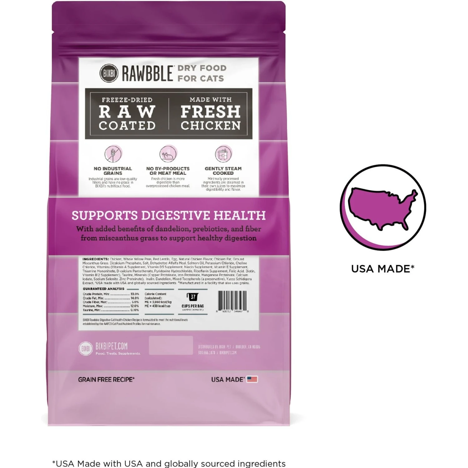 BIXBI Rawbble Dry Food Chicken Digestive Health Recipe For Cats, 10-lb Bag 4 BIXBI Rawbble Dry Food Chicken Digestive Health Recipe For Cats, 10-lb Bag - Image 2
