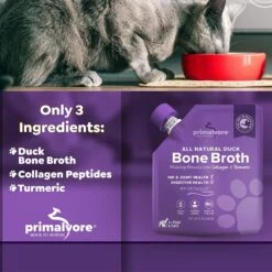 Primalvore All Natural Duck Bone Broth With Collagen + Turmeric Dog & Cat Food Topping, 12-oz Bag, 6 Count 10 Primalvore All Natural Duck Bone Broth With Collagen + Turmeric Dog & Cat Food Topping, 12-oz Bag, 6 Count -Blue Buffalo Shop 871318 PT3. AC SS1800 V1688391389