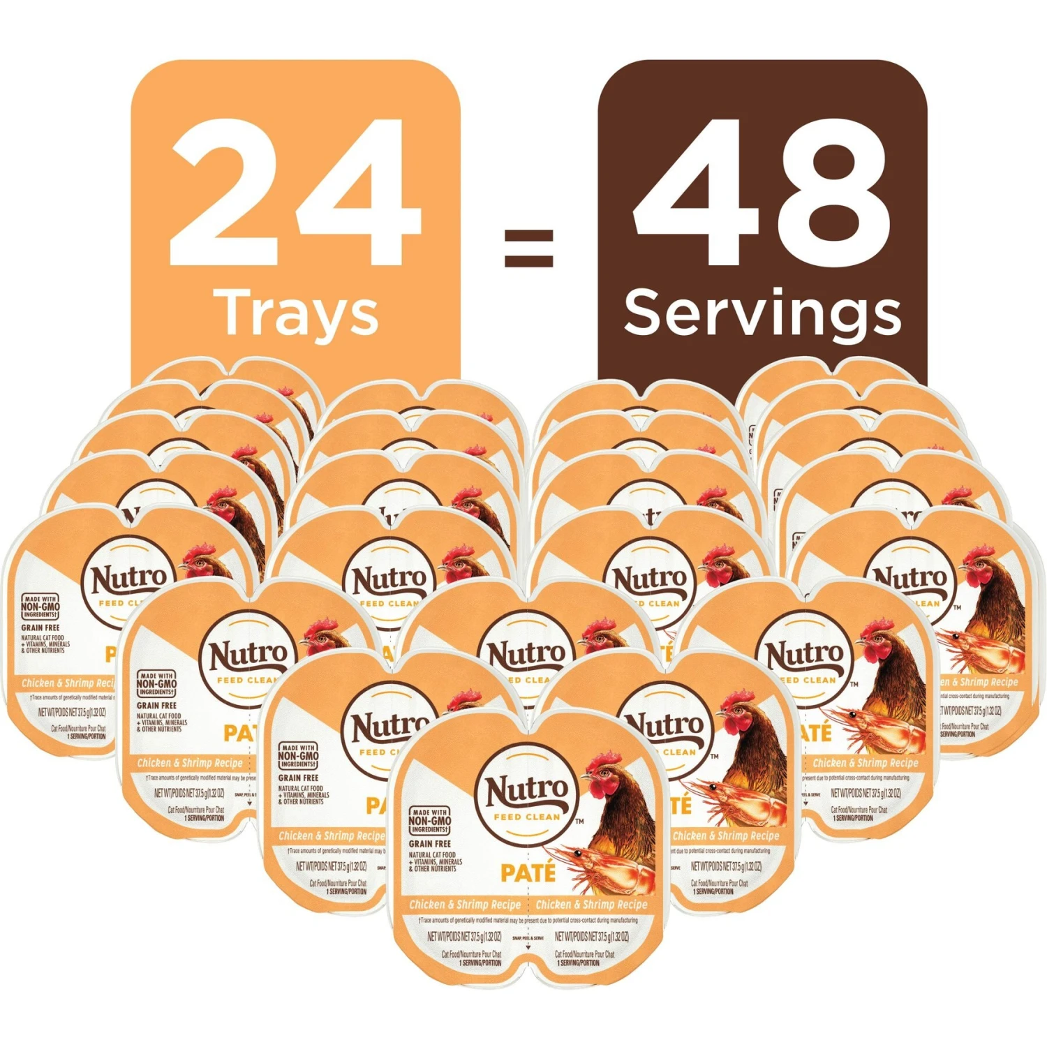 Nutro Perfect Portions Grain-Free Chicken & Shrimp Pate Recipe Adult Wet Cat Food Trays 6 Nutro Perfect Portions Grain-Free Chicken & Shrimp Pate Recipe Adult Wet Cat Food Trays - Image 4