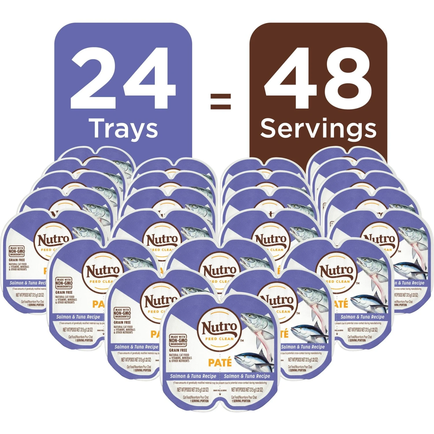 Nutro Perfect Portions Grain-Free Salmon & Tuna Pate Recipe Adult Wet Cat Food Trays 6 Nutro Perfect Portions Grain-Free Salmon & Tuna Pate Recipe Adult Wet Cat Food Trays - Image 4