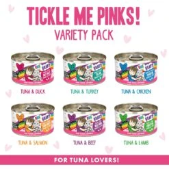 Weruva B.F.F. OMG Best Feline Friend Oh My Gravy! Tickle Me Pinks! Variety Pack Grain-Free Wet Cat Food, 2.8-oz Can, Case Of 12 -Blue Buffalo Shop 875534 PT2. AC SS1800 V1685991121