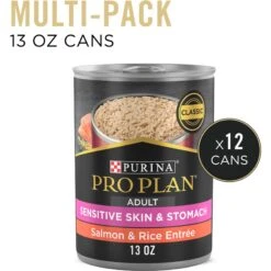 Purina Pro Plan Sensitive Skin & Stomach Wet Dog Food Pate Salmon & Rice Entree, 13-oz Can, Case Of 12 12 Purina Pro Plan Sensitive Skin & Stomach Wet Dog Food Pate Salmon & Rice Entree, 13-oz Can, Case Of 12 -Blue Buffalo Shop 877790 PT1. AC SS1800 V1686068166