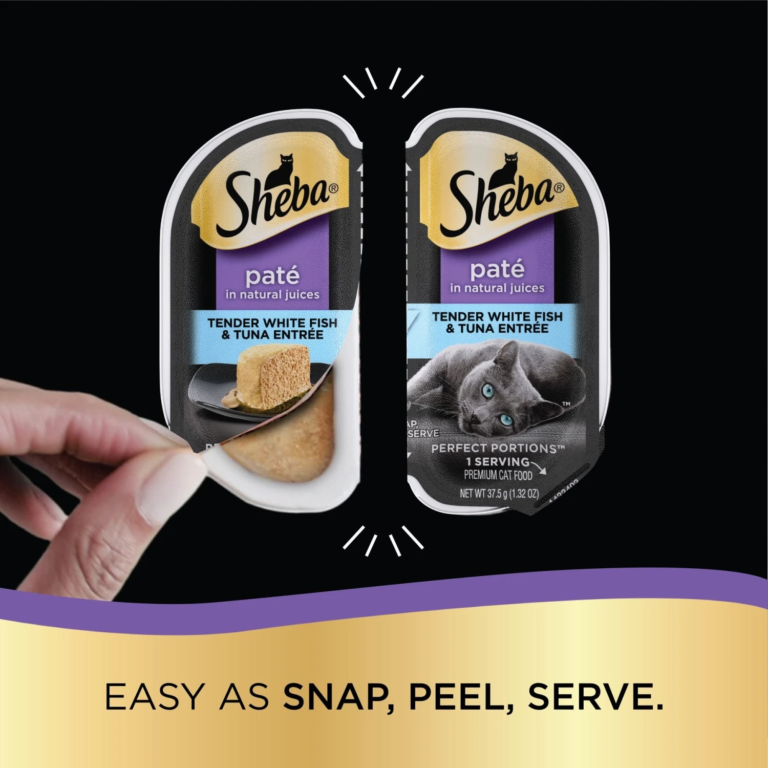 Sheba Perfect Portions Grain-Free Tender Whitefish & Tuna Entree Pate Adult Wet Cat Food Trays 5 Sheba Perfect Portions Grain-Free Tender Whitefish & Tuna Entree Pate Adult Wet Cat Food Trays - Image 3