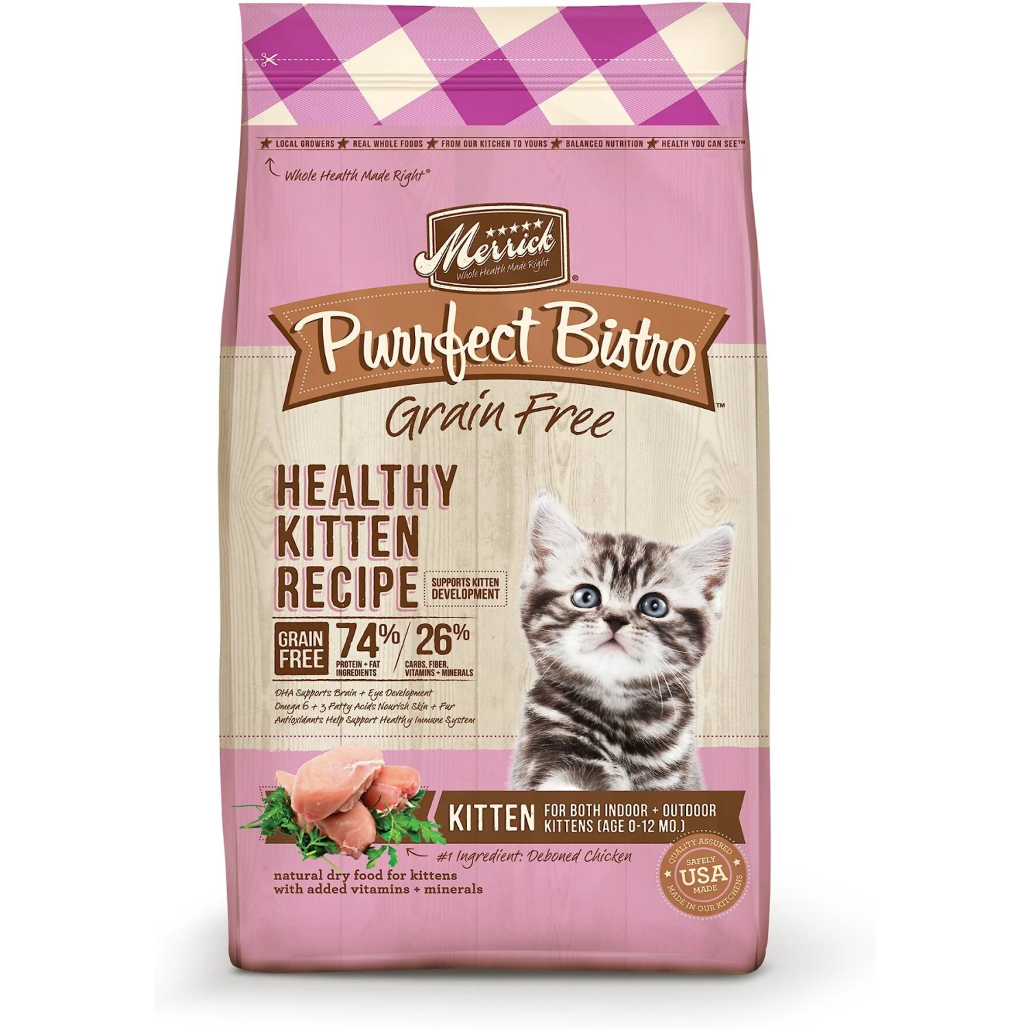 Merrick Purrfect Bistro Grain-Free Healthy Kitten Recipe Dry Cat Food 3 Merrick Purrfect Bistro Grain-Free Healthy Kitten Recipe Dry Cat Food