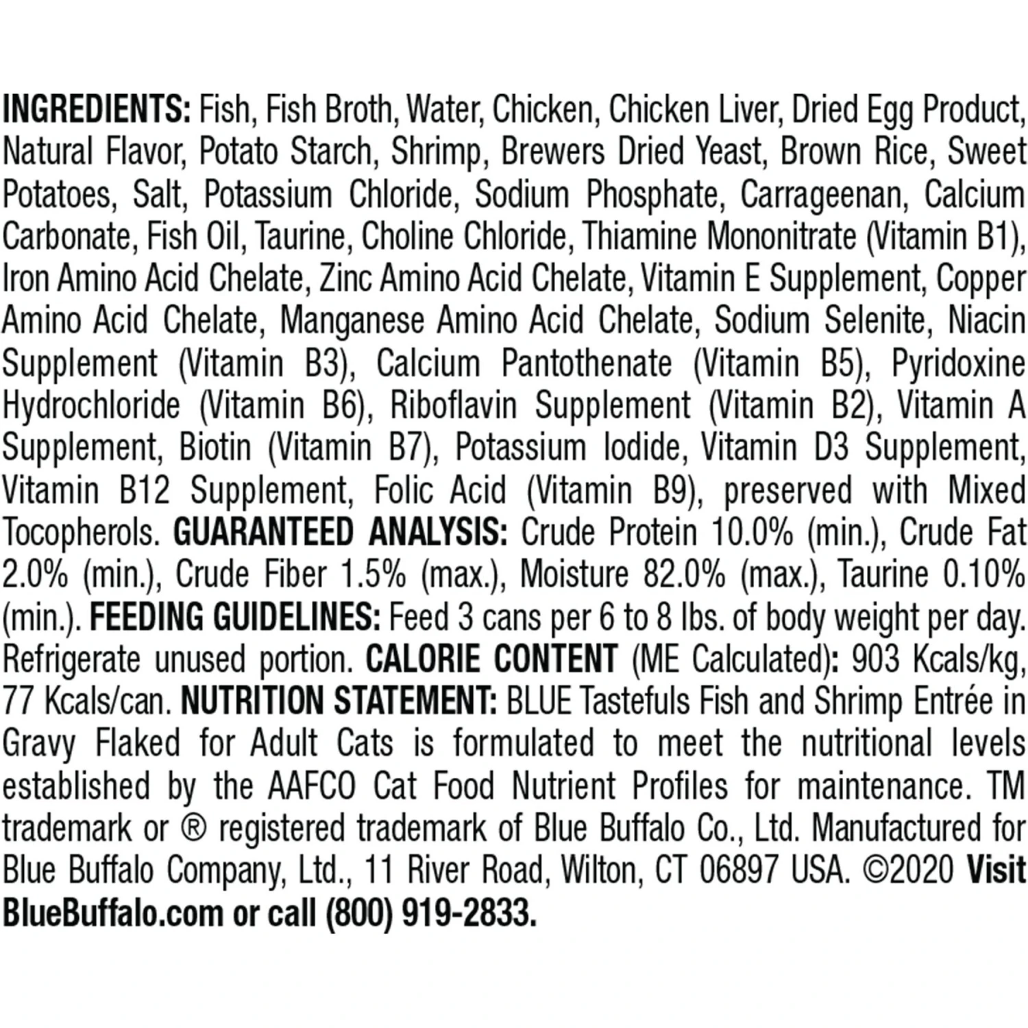 Blue Buffalo Tastefuls Natural Flaked Wet Fish & Shrimp Entree In Gravy Cat Food, 3-oz Can, Case Of 12 4 Blue Buffalo Tastefuls Natural Flaked Wet Fish & Shrimp Entree In Gravy Cat Food, 3-oz Can, Case Of 12 - Image 2