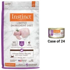 Instinct Limited Ingredient Diet Grain-Free Recipe With Real Rabbit Freeze-Dried Raw Coated Dry Cat Food & Instinct Limited Ingredient Diet Grain-Free Pate Real Rabbit Recipe Canned Cat Food