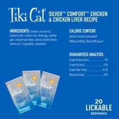Tiki Cat Silver Comfort Chicken & Chicken Liver Recipe Grain-Free Wet Cat Food, 0.28-oz Pouch, Case Of 20 12 Tiki Cat Silver Comfort Chicken & Chicken Liver Recipe Grain-Free Wet Cat Food, 0.28-oz Pouch, Case Of 20 -Blue Buffalo Shop 883494 PT2. AC SS1800 V1690570674