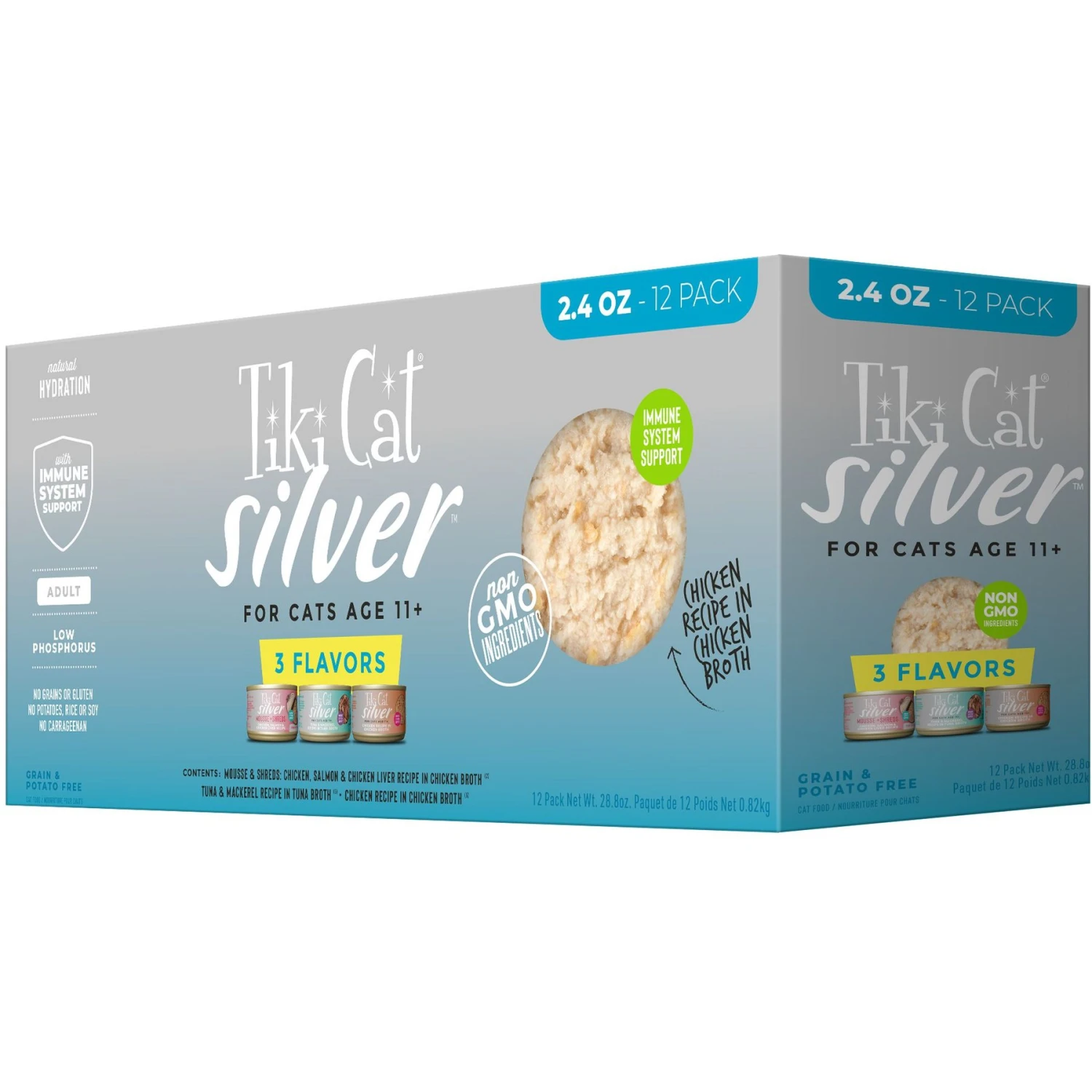 Tiki Cat Silver Variety Pack Grain-Free Wet Cat Food, 2.4-oz Can, Case Of 12 3 Tiki Cat Silver Variety Pack Grain-Free Wet Cat Food, 2.4-oz Can, Case Of 12