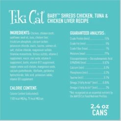 Tiki Cat Baby Chicken, Tuna, & Chicken Liver Shreds Grain-Free Wet Cat Food, 2.4-oz Can, Case Of 12 12 Tiki Cat Baby Chicken, Tuna, & Chicken Liver Shreds Grain-Free Wet Cat Food, 2.4-oz Can, Case Of 12 -Blue Buffalo Shop 883654 PT2. AC SS1800 V1690570628