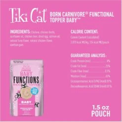Tiki Cat Born Carnivore Baby Functional Cat Food Topper, 1.5-oz Pouch, Case Of 12 -Blue Buffalo Shop 883686 PT2. AC SS1800 V1690570627