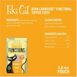 Tiki Cat Born Carnivore Fussy Functional Cat Food Topper, 1.5-oz Pouch, Case Of 12 -Blue Buffalo Shop 883750 PT2. AC SS1800 V1690570616