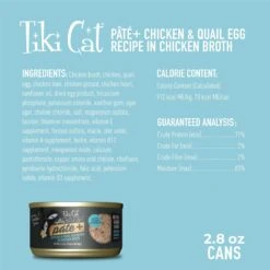 Tiki Cat After Dark Pate+ Chicken & Quail Egg Grain-Free Wet Cat Food 12 Tiki Cat After Dark Pate+ Chicken & Quail Egg Grain-Free Wet Cat Food -Blue Buffalo Shop 883822 PT2. AC SS1800 V1690570615