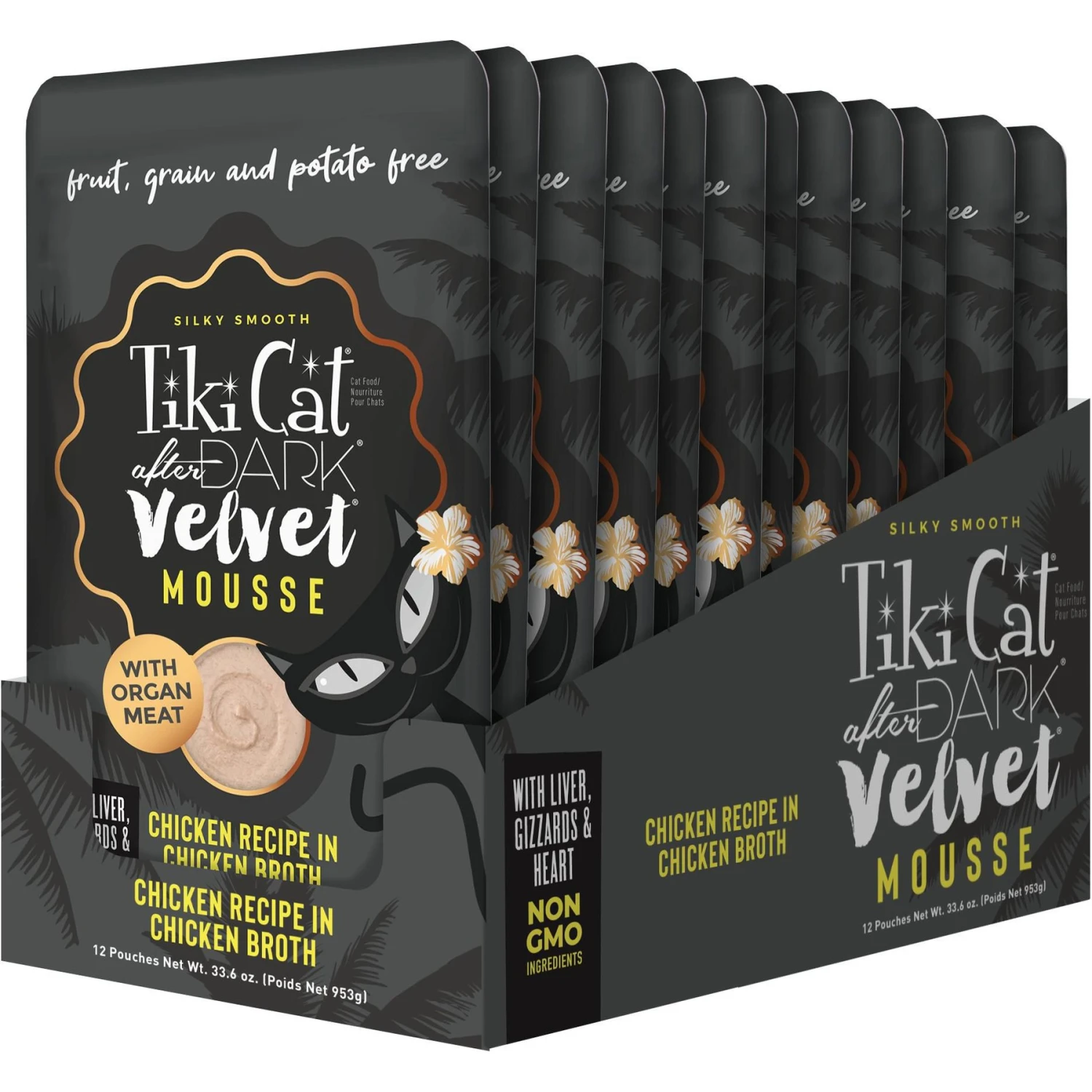 Tiki Cat After Dark Velvet Mousse Chicken Grain-Free Wet Cat Food, 2.8-oz Pouch, Case Of 12 4 Tiki Cat After Dark Velvet Mousse Chicken Grain-Free Wet Cat Food, 2.8-oz Pouch, Case Of 12 - Image 2