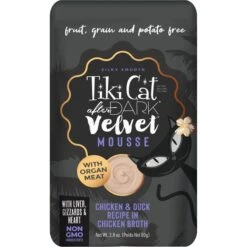 Tiki Cat After Dark Velvet Mousse Chicken & Duck Grain-Free Wet Cat Food, 2.8-oz Pouch, Case Of 12