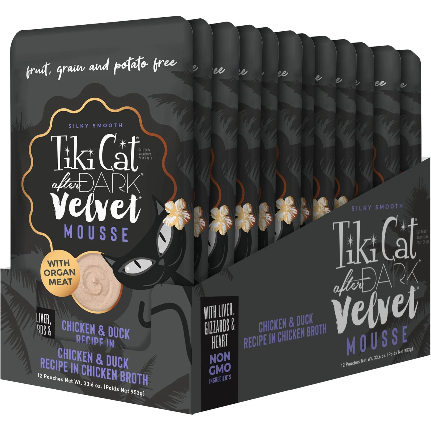 Tiki Cat After Dark Velvet Mousse Chicken & Duck Grain-Free Wet Cat Food, 2.8-oz Pouch, Case Of 12 4 Tiki Cat After Dark Velvet Mousse Chicken & Duck Grain-Free Wet Cat Food, 2.8-oz Pouch, Case Of 12 - Image 2