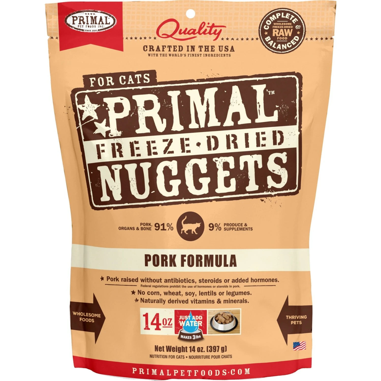 Primal Pork Formula Nuggets Grain-Free Raw Freeze-Dried Cat Food 3 Primal Pork Formula Nuggets Grain-Free Raw Freeze-Dried Cat Food