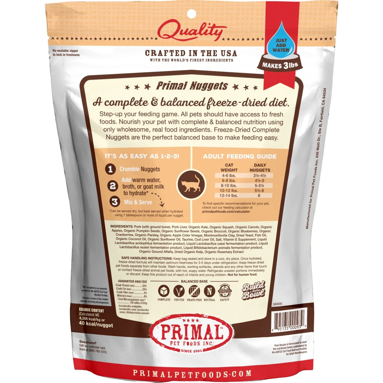 Primal Pork Formula Nuggets Grain-Free Raw Freeze-Dried Cat Food 4 Primal Pork Formula Nuggets Grain-Free Raw Freeze-Dried Cat Food - Image 2