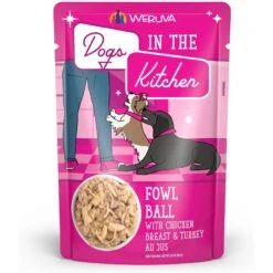 Weruva Dogs In The Kitchen Fowl Ball With Chicken Breast & Turkey Au Jus Grain-Free Dog Food Pouches