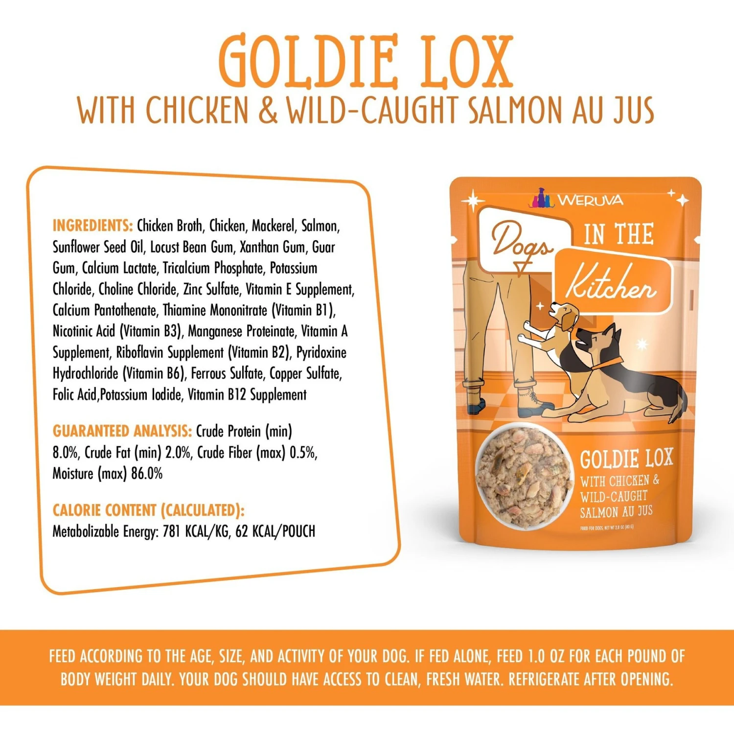 Weruva Dogs In The Kitchen Goldie Lox With Chicken & Wild Caught Salmon Au Jus Grain-Free Dog Food Pouches 8 Weruva Dogs In The Kitchen Goldie Lox With Chicken & Wild Caught Salmon Au Jus Grain-Free Dog Food Pouches - Image 6