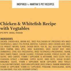 Martha Stewart Pet Food Puppy Chicken & Whitefish Recipe With Garden Vegetables Dry Dog Food -Blue Buffalo Shop 911030 PT5. AC SS1800 V1703276928