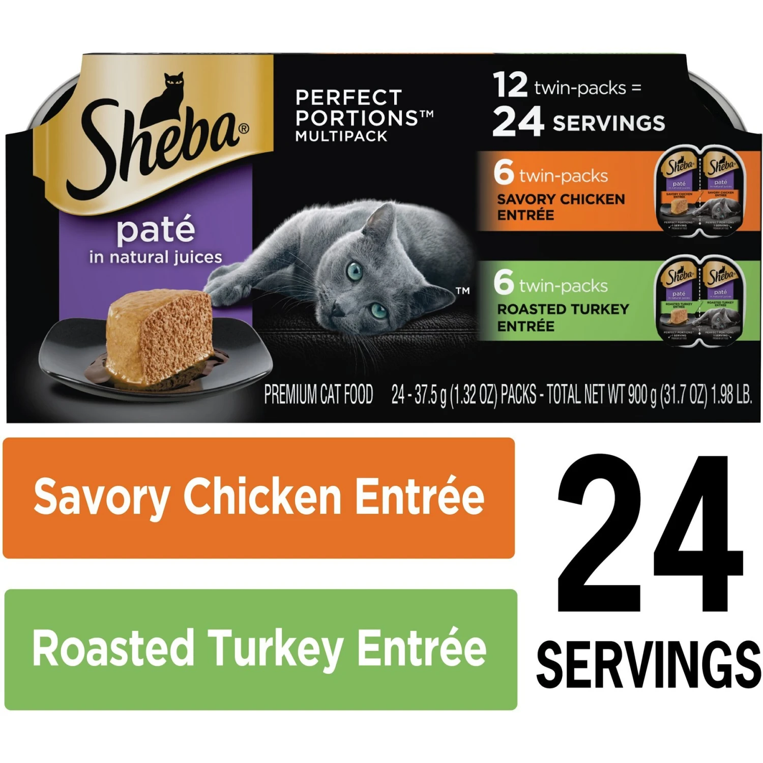 Sheba Perfect Portions Poultry Entrees Pate Variety Pack Adult Wet Cat Food Trays 5 Sheba Perfect Portions Poultry Entrees Pate Variety Pack Adult Wet Cat Food Trays - Image 3
