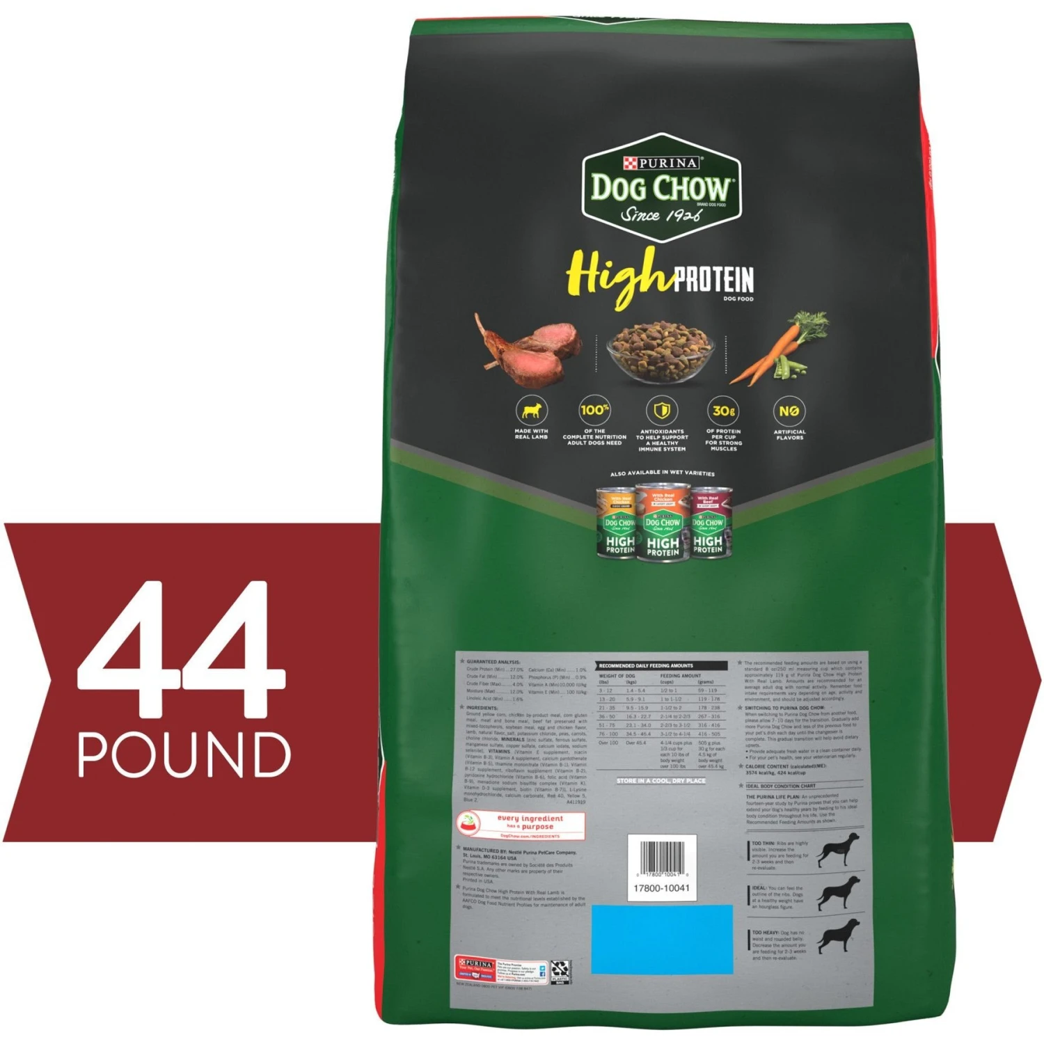 Dog Chow High Protein Recipe With Real Lamb & Beef Flavor Dry Dog Food, 44-lb Bag 4 Dog Chow High Protein Recipe With Real Lamb & Beef Flavor Dry Dog Food, 44-lb Bag - Image 2