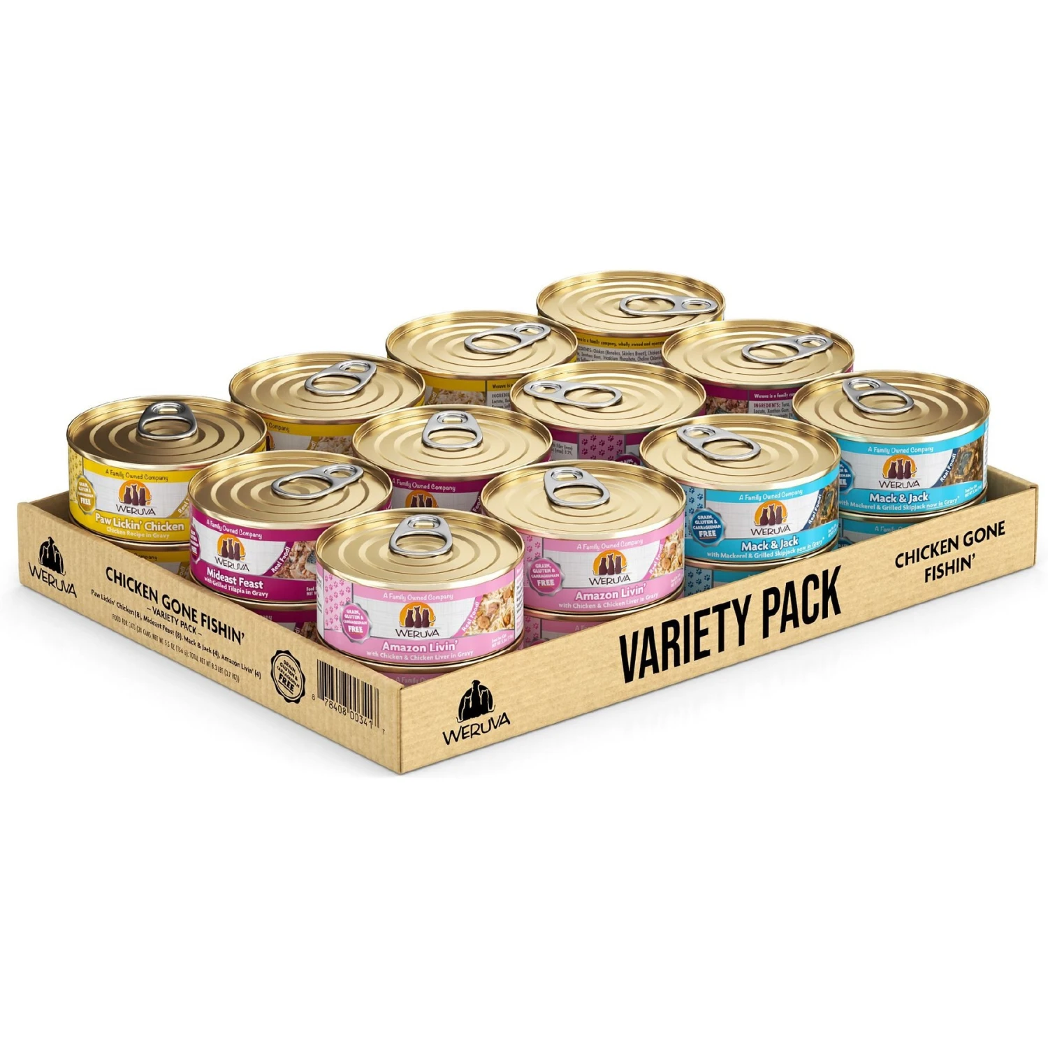 Weruva Chicken Gone Fishin' Variety Pack Grain-Free Canned Cat Food 3 Weruva Chicken Gone Fishin' Variety Pack Grain-Free Canned Cat Food