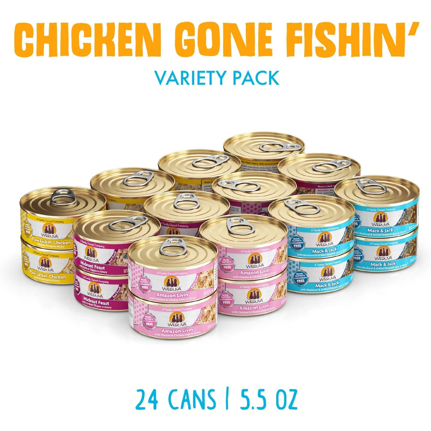 Weruva Chicken Gone Fishin' Variety Pack Grain-Free Canned Cat Food 4 Weruva Chicken Gone Fishin' Variety Pack Grain-Free Canned Cat Food - Image 2