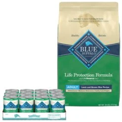 Blue Buffalo Life Protection Formula Adult Lamb & Brown Rice Recipe Dry Dog Food & Blue Buffalo Homestyle Recipe Lamb Dinner With Garden Vegetables Canned Dog Food