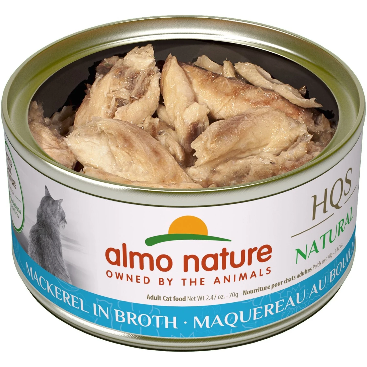 Almo Nature HQS Natural Mackerel In Broth Grain-Free Canned Cat Food 4 Almo Nature HQS Natural Mackerel In Broth Grain-Free Canned Cat Food - Image 2