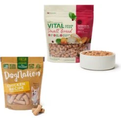 Freshpet Dognation Chicken Recipe Fresh Dog Treats & Freshpet Vital Chicken Recipe Grain-Free Small Breed Fresh Dog Food