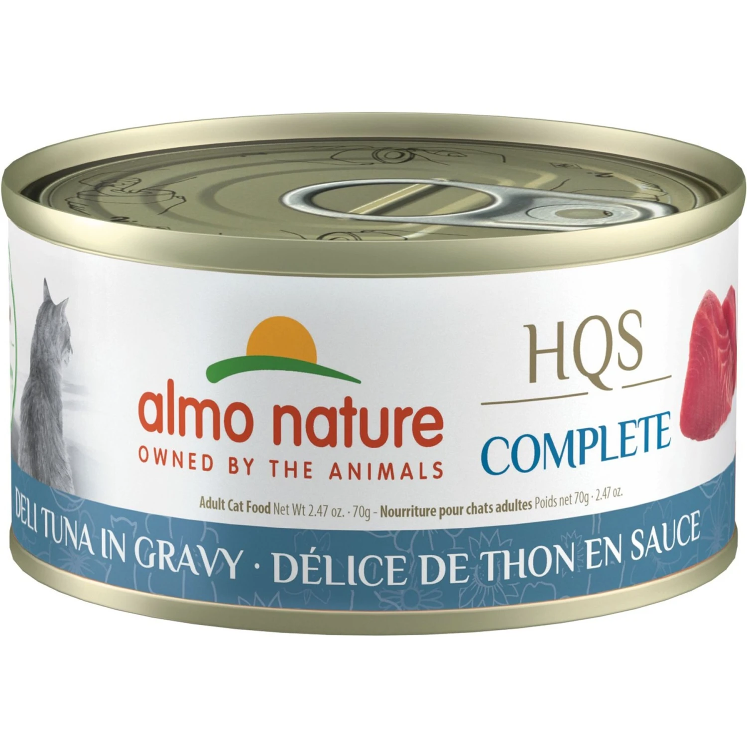 Almo Nature HQS Complete Deli Tuna In Gravy Wet Cat Food, 2.47-oz Can, Case Of 12 3 Almo Nature HQS Complete Deli Tuna In Gravy Wet Cat Food, 2.47-oz Can, Case Of 12