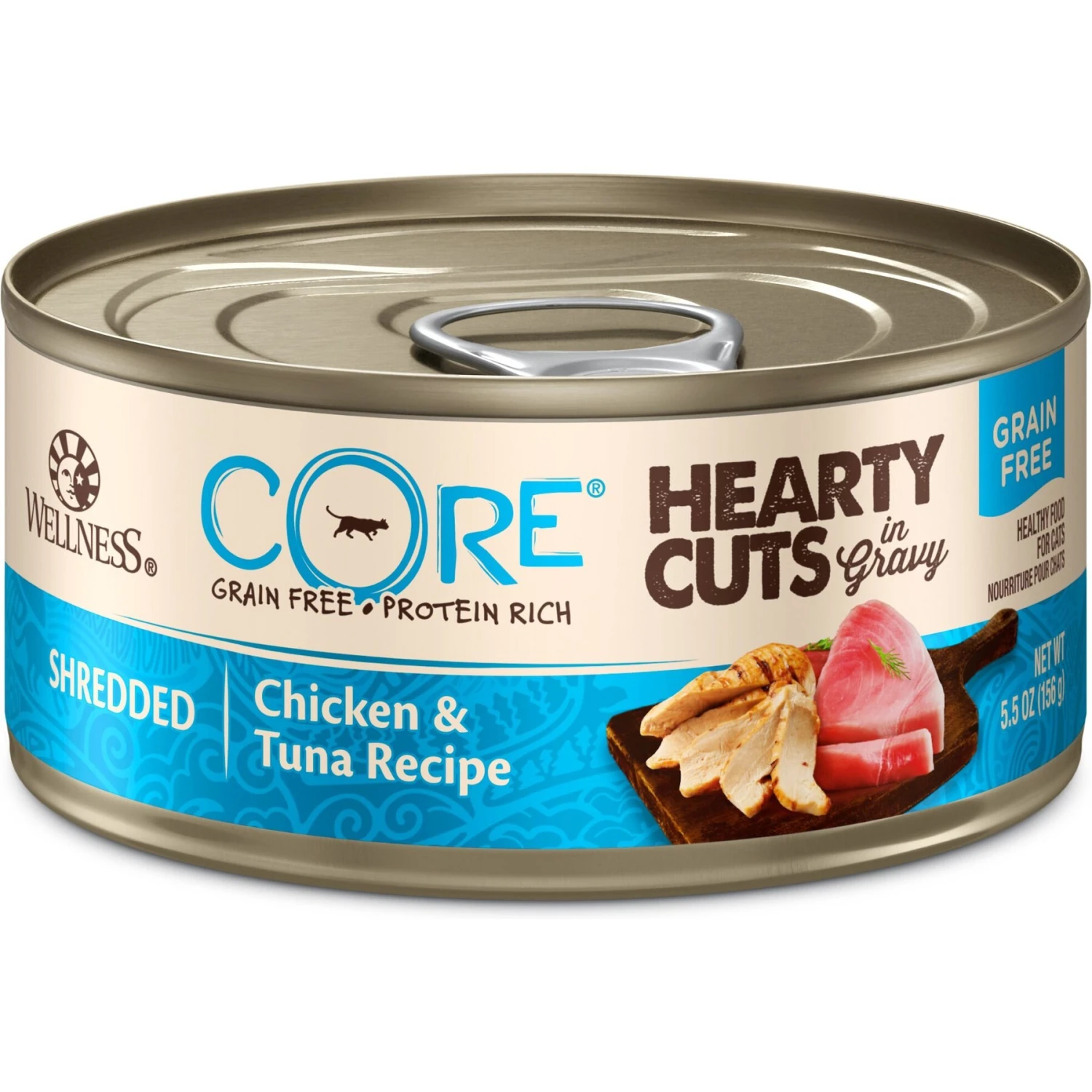 Wellness CORE Grain-Free Hearty Cuts In Gravy Shredded Chicken & Tuna Recipe Canned Cat Food 3 Wellness CORE Grain-Free Hearty Cuts In Gravy Shredded Chicken & Tuna Recipe Canned Cat Food